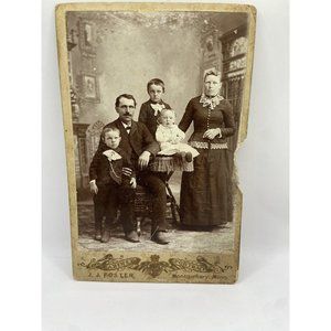 Vintage 1900s Family Cabinet Cards Black White Pictures Lot of 3 JJ Foster Photo